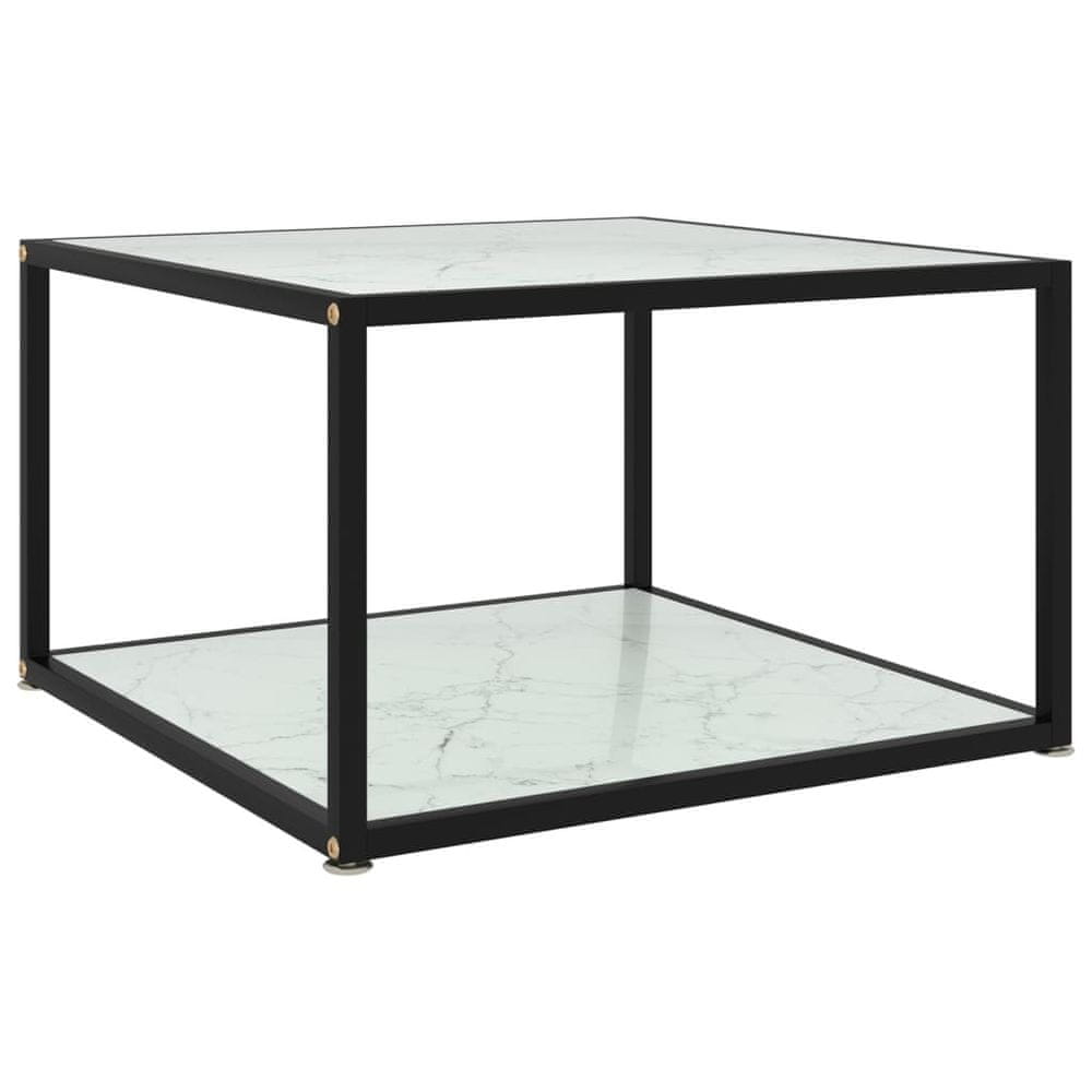 Vidaxl Konferenčný stolík, biely 60x60x35 cm, tvrdené sklo
